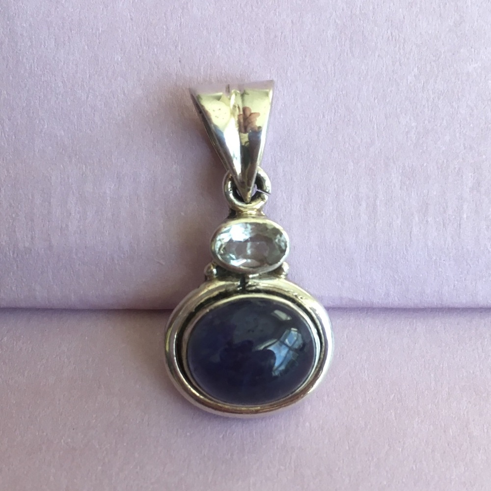 Iolite and Herkimer diamond Pendant ✨
